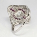 Stunning 1920's Edwardian 1.34ct t.w. Diamond & Ruby Platinum Ring