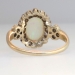 Original Art Nouveau Opal & Old Mine Cut Diamond Ring 14k