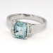 Classic 1940's 3.28ct t.w. Emerald Cut Aquamarine & Diamond Ring 18k/Palladium