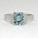 Classic 1940's 3.28ct t.w. Emerald Cut Aquamarine & Diamond Ring 18k/Palladium