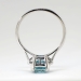Classic 1940's 3.28ct t.w. Emerald Cut Aquamarine & Diamond Ring 18k/Palladium