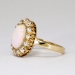 Lovely 1900's 2ctw Opal & Old European Cut Diamond Halo Ring 14k