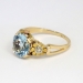 Pretty 2.02ct t.w. 1940's Blue Topaz & Old Mine Cut Floral Diamond Ring 14k