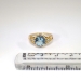 Pretty 2.02ct t.w. 1940's Blue Topaz & Old Mine Cut Floral Diamond Ring 14k