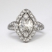 Art Deco 1930's 1.28ct t.w. Marquise & Round Diamond Engagement Anniversary Ring Platinum