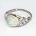 Gorgeous 3ct t.w. 1930's Opal & Diamond Filigree Platinum Ring