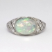 Gorgeous 3ct t.w. 1930's Opal & Diamond Filigree Platinum Ring
