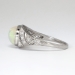 Gorgeous 3ct t.w. 1930's Opal & Diamond Filigree Platinum Ring