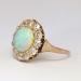 Perfect 1890's 2.25ctw Opal & Old European Cut Diamond Halo Ring 14k