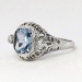 Pretty Art Deco 1.91ct t.w. Blue Spinel & Old Diamond Filigree Ring 14k