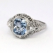 Pretty Art Deco 1.91ct t.w. Blue Spinel & Old Diamond Filigree Ring 14k