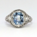 Pretty Art Deco 1.91ct t.w. Blue Spinel & Old Diamond Filigree Ring 14k
