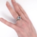 Pretty Art Deco 1.91ct t.w. Blue Spinel & Old Diamond Filigree Ring 14k