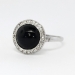 Vintage Art Deco 1930's Round Onyx .10ct t.w. Old Rose Cut Diamond Ring 14k