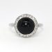 Vintage Art Deco 1930's Round Onyx .10ct t.w. Old Rose Cut Diamond Ring 14k