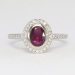 Lively 1.60ct t.w. Rich Ruby & Diamond Halo Ring Platinum