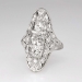 True Art Deco Queen 2.5ctw Old European Cut Diamond Navette Ring Platinum