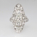 True Art Deco Queen 2.5ctw Old European Cut Diamond Navette Ring Platinum
