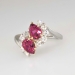 Beautiful 1960's Pink Tourmaline & Diamond Bypass Ring 18k