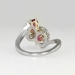 Beautiful 1960's Pink Tourmaline & Diamond Bypass Ring 18k