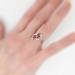 Beautiful 1960's Pink Tourmaline & Diamond Bypass Ring 18k