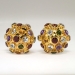 Huge Fun 12.42ct t.w. 1960's Multi-Gemstone Sputnik Clip Earrings 18k