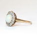 Victorian 1890's 1.35ctw Opal & Old European Cut Diamond Halo Ring 14k