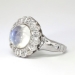 Magical 1930's 3.66ct t.w. Moonstone & Old Mine Cut Diamond Halo Ring 18k