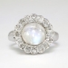 Magical 1930's 3.66ct t.w. Moonstone & Old Mine Cut Diamond Halo Ring 18k