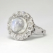 Magical 1930's 3.66ct t.w. Moonstone & Old Mine Cut Diamond Halo Ring 18k