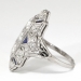 Art Deco 1.09ct t.w. Diamonds & Sapphires Navette Platinum Ring