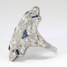 Art Deco 1.09ct t.w. Diamonds & Sapphires Navette Platinum Ring