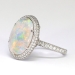 Phenomenal 9.8ct.w. Australian Solid Opal & Diamond Filigree Platinum Ring