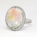 Phenomenal 9.8ct.w. Australian Solid Opal & Diamond Filigree Platinum Ring