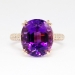 Estate 8.75ct t.w. Amethyst & Pave' Diamond Ring 14k Rose Gold