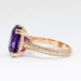 Estate 8.75ct t.w. Amethyst & Pave' Diamond Ring 14k Rose Gold