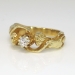 Art Nouveau 1900's .25ct Old European Cut Mermaid Hand Carved Ring 18k