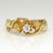 Art Nouveau 1900's .25ct Old European Cut Mermaid Hand Carved Ring 18k