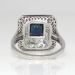 Art Deco 1930's 2.30ct t.w. Sapphire & Diamond Halo FIligree Platinum Ring