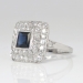 Art Deco 1930's 2.30ct t.w. Sapphire & Diamond Halo FIligree Platinum Ring