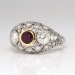 Art Deco 1930's 1.62ct t.w. Ruby & Diamond Filigree Platinum 18k Ring