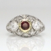 Art Deco 1930's 1.62ct t.w. Ruby & Diamond Filigree Platinum 18k Ring