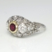 Art Deco 1930's 1.62ct t.w. Ruby & Diamond Filigree Platinum 18k Ring