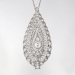 Edwardian 1920's 1.66ct t.w. Old European Cut Diamond Filigree Platinum Pendant