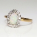 Art Nouveau 1900's 1ct t.w. Opal & Diamond Halo Ring 18k