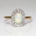 Art Nouveau 1900's 1ct t.w. Opal & Diamond Halo Ring 18k