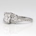 Art Deco 1930's .94ct t.w. Old European Cut Diamond & Hand Engraving Platinum Engagement Ring