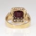 Victorian 1860's Antique 3.70ct t.w. Garnet & Old Mine Cut Diamond Halo Ring 18k