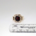 Victorian 1860's Antique 3.70ct t.w. Garnet & Old Mine Cut Diamond Halo Ring 18k