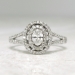 Estate .60ct t.w. Oval Diamond With Double Diamond Halo 14k White Gold Engagement Ring